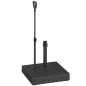 Base para Sombrilla Cuadrada con Ruedas y Asa Rellenable con Agua o Arena Soporte de HDPE 60x60x104 cm Negro