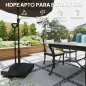 Base para Sombrilla Cuadrada con Ruedas y Asa Rellenable con Agua o Arena Soporte de HDPE 60x60x104 cm Negro