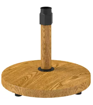 Base para Sombrilla de Exterior con Almohadillas Ajustables Relleno de Cemento y Diseño Decorativo Ø48x44 cm Madera