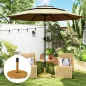 Base para Sombrilla de Exterior con Almohadillas Ajustables Relleno de Cemento y Diseño Decorativo Ø48x44 cm Madera