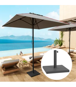 Base de Sombrilla de 18 kg Fabricada en HDPE con Relleno de Cemento para Exterior 44x44x30 cm Negro