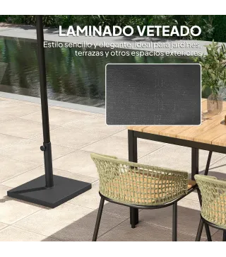 Base de Sombrilla de 18 kg Fabricada en HDPE con Relleno de Cemento para Exterior 44x44x30 cm Negro