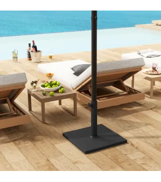 Base de Sombrilla de 18 kg Fabricada en HDPE con Relleno de Cemento para Exterior 44x44x30 cm Negro