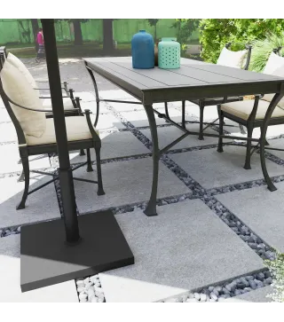 Base de Sombrilla de 18 kg Fabricada en HDPE con Relleno de Cemento para Exterior 44x44x30 cm Negro