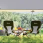 Conjunto de 2 Sillas de Playa Plegables y Ligeras con Respaldo de Malla Reposabrazos y Bolsa 58x55x62 cm Negro