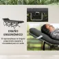 Cama de Camping Plegable con Colchón Extraíble Reposacabezas y Bolsa de Transporte 186x68x37 cm Gris Oscuro