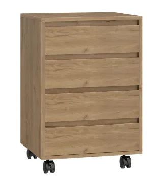 Cajonera de Oficina con 4 Cajones Cajonera de Escritorio con Ruedas para Estudio 46x40x65 cm Marrón