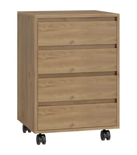 Cajonera de Oficina con 4 Cajones Cajonera de Escritorio con Ruedas para Estudio 46x40x65 cm Marrón