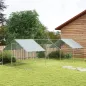 Gallinero para Exterior Grande de Acero Galvanizado 6,8x3x1,9 m 20,4 m² con Cubierta Tela Oxford y Cerradura Plata
