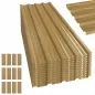 Juego de 12 Paneles para Tejado de Acero Galvanizado 7m² para Caseta de Herramientas Cobertizo 129x45cm Madera Natural