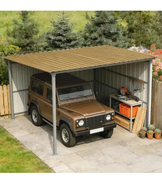 Juego de 12 Paneles para Tejado de Acero Galvanizado 7m² para Caseta de Herramientas Cobertizo 129x45cm Madera Natural