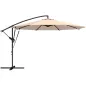 Parasol Excéntrico Ø300 cm con Base Cruzada Manivela Funda Protectora y Cuerdas de Viento UPF30+ Caqui
