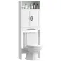 Armario sobre Inodoro Mueble de Baño con 2 Puertas de Cierre Silencioso Estante Abierto 64x21x173,5 cm Blanco Armario sobre Inodoro Mueble de Baño con 2 Puertas de Cierre Silencioso Estante Abierto 64x21x173,5 cm Blanco