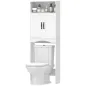 Armario sobre Inodoro Mueble de Baño con 2 Puertas de Cierre Silencioso Estante Abierto 64x21x173,5 cm Blanco