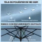 Sombrilla Terraza Exterior Ø2,7 m Sombrilla con Inclinación Ajustable 3 Posiciones Manivela y Volante Azul Celeste