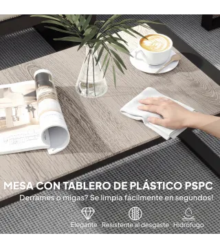 Conjunto de Jardín Exterior de 4 Piezas con 2 Sofás de 2 Plazas 1 Sillón sin Brazos y Mesa de Centro con Cojines Caqui