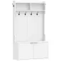 Perchero Zapatero 4 en 1 Perchero Moderno con Estante Abierto para Pasillo Entrada Dormitorio 100x38x172 cm Blanco