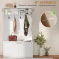 Perchero Zapatero 4 en 1 Perchero Moderno con Estante Abierto para Pasillo Entrada Dormitorio 100x38x172 cm Blanco