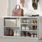 Perchero Zapatero 4 en 1 Perchero Moderno con Estante Abierto para Pasillo Entrada Dormitorio 100x38x172 cm Blanco