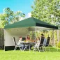 Carpa Plegable Pop-up 3x3 m con Pared Lateral UPF50+ Altura Ajustable Empuje Central Bolsa de Transporte Verde