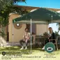 Carpa Plegable Pop-up 3x3 m con Pared Lateral UPF50+ Altura Ajustable Empuje Central Bolsa de Transporte Verde