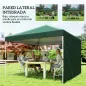 Carpa Plegable Pop-up 3x3 m con Pared Lateral UPF50+ Altura Ajustable Empuje Central Bolsa de Transporte Verde