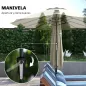 Sombrilla Doble de Jardín 4x2 m con 36 Luces LED UPF50+ Manivela 12 Varillas Resistente al Agua Beige