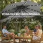Parasol Excéntrico con Luces LED Solares 330x295 cm Sombrilla con Base Cruzada Manivela Funda Protectora Gris Oscuro