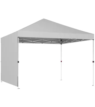 Carpa Plegable Pop-up 3x3 m con Pared Lateral UPF50+ Altura Ajustable Empuje Central Bolsa de Transporte Blanco