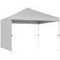 Carpa Plegable Pop-up 3x3 m con Pared Lateral UPF50+ Altura Ajustable Empuje Central Bolsa de Transporte Blanco