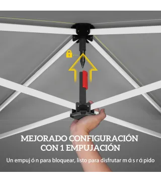 Carpa Plegable Pop-up 3x3 m con Pared Lateral UPF50+ Altura Ajustable Empuje Central Bolsa de Transporte Blanco