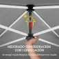 Carpa Plegable Pop-up 3x3 m con Pared Lateral UPF50+ Altura Ajustable Empuje Central Bolsa de Transporte Blanco