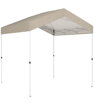 Carpa Plegable 2,4x2,4 m Pop-up UPF50+ Bloqueo Central Altura Ajustable Bolsa de Transporte Sacos Arena Beige