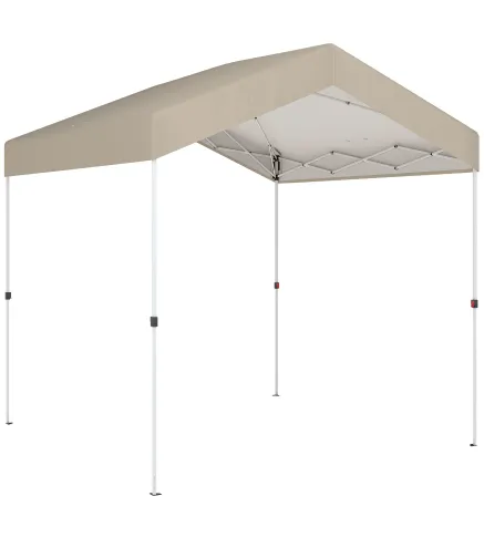 Carpa Plegable 2,4x2,4 m Pop-up UPF50+ Bloqueo Central Altura Ajustable Bolsa de Transporte Sacos Arena Beige