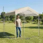 Carpa Plegable 2,4x2,4 m Pop-up UPF50+ Bloqueo Central Altura Ajustable Bolsa de Transporte Sacos Arena Beige