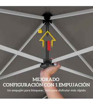 Carpa Plegable 2,4x2,4 m Pop-up UPF50+ Bloqueo Central Altura Ajustable Bolsa de Transporte Sacos Arena Beige