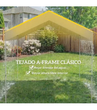 Carpa Plegable 2,4x2,4 m Pop-up UPF50+ Bloqueo Central Altura Ajustable Bolsa de Transporte Sacos Arena Beige