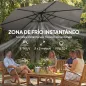 Parasol Excéntrico Ø300 cm con Base Cruzada Toldo Ajustable y Manivela UPF30+ para Terraza Patio Gris