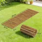 Camino de Jardín de Madera 120x38 cm Pasarela Recta Enrollable para Exteriores Resistente a la Intemperie Carbonizado