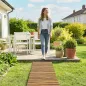 Camino de Jardín de Madera 120x38 cm Pasarela Recta Enrollable para Exteriores Resistente a la Intemperie Carbonizado