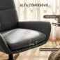 Butaca de Salón Tapizado en PU Sillón Lectura con Asiento Acolchado Reposabrazos Patas Metálicas Gris