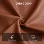 Butaca de Salón Tapizado en PU Sillón Lectura con Asiento Acolchado Reposabrazos Patas Metálicas Marrón