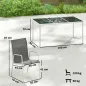 Conjunto de Mesa y Sillas Jardín con Mesa de Vidrio Templado 6 Sillas Apilables Transpirables para Terraza Gris