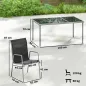 Conjunto de Mesa y Sillas Jardín con Mesa de Vidrio Templado y 6 Sillas Apilables Transpirables para Terraza Negro