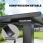 Mesa de Comedor de Jardín para 6 Personas con Superficie de HDPE Estructura Metálica para Patio 120x90x74 cm Negro