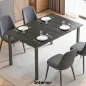 Mesa de Comedor de Jardín para 6 Personas con Superficie de HDPE Estructura Metálica para Patio 120x90x74 cm Negro