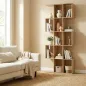 Librería en Forma de S de 5 Niveles para Salón Dormitorio Estudio Oficina 80x24x200 cm Roble