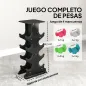 Juego de Mancuernas 2x1kg 2x2kg 2x3kg 2x4kg con Soporte de Almacenamiento para Ejercicio Entrenamiento Multicolor