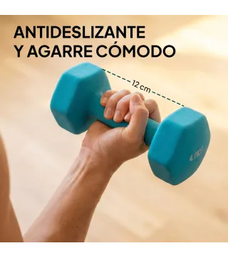 Juego de Mancuernas 2x1kg 2x2kg 2x3kg 2x4kg con Soporte de Almacenamiento para Ejercicio Entrenamiento Multicolor