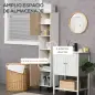 Columna de Baño con 6 Compartimentos para Ducha Aseo Dormitorio Estilo Moderno 31,5x30x169 cm Blanco y Roble